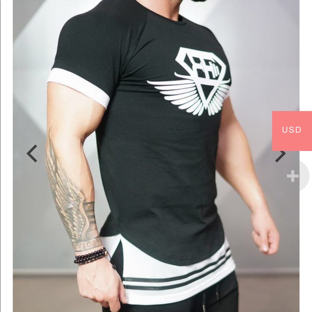 Black and white body engineers shirt